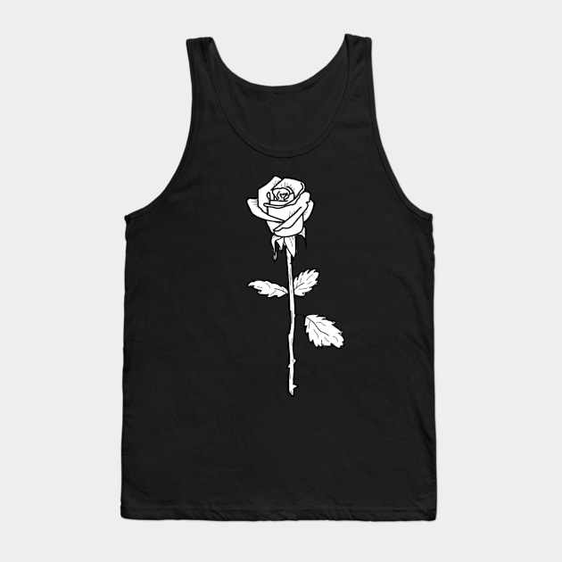 White Rose Tank Top by deadlydelicatedesigns
